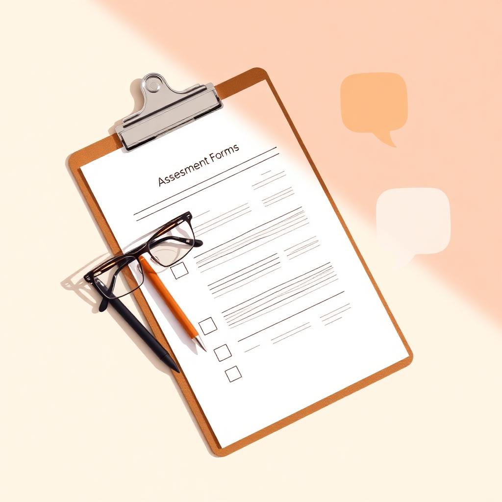 Clipboard with structured interview form representing DIVA-5 administration